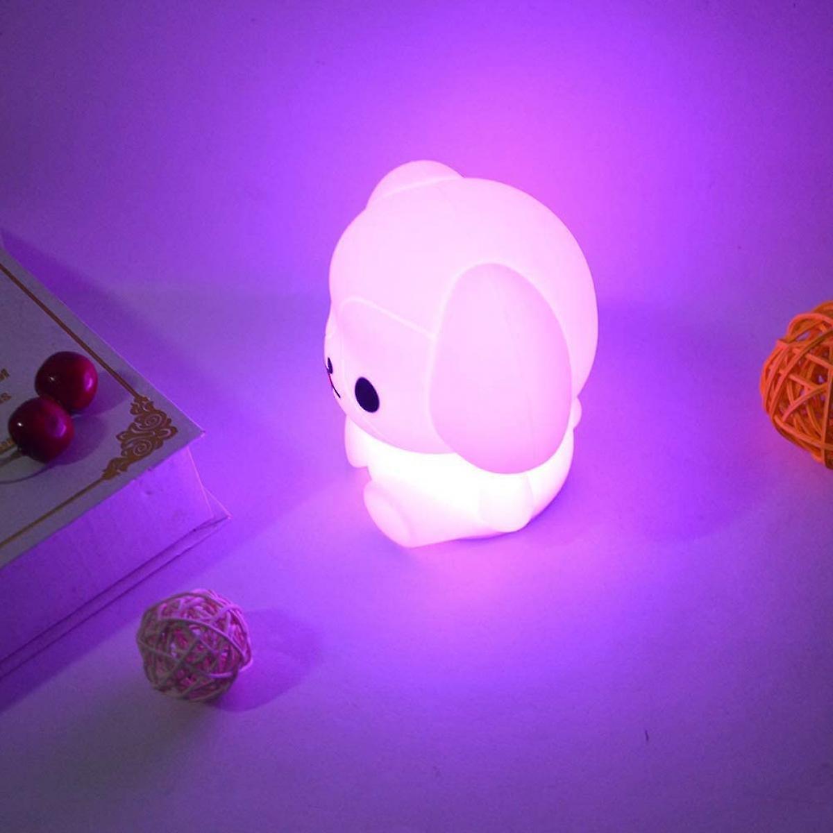 Cute Dog Design Baby Children's Room Led Bedside Lamp With Changeable Rgb Colors Rechargeable Night Light