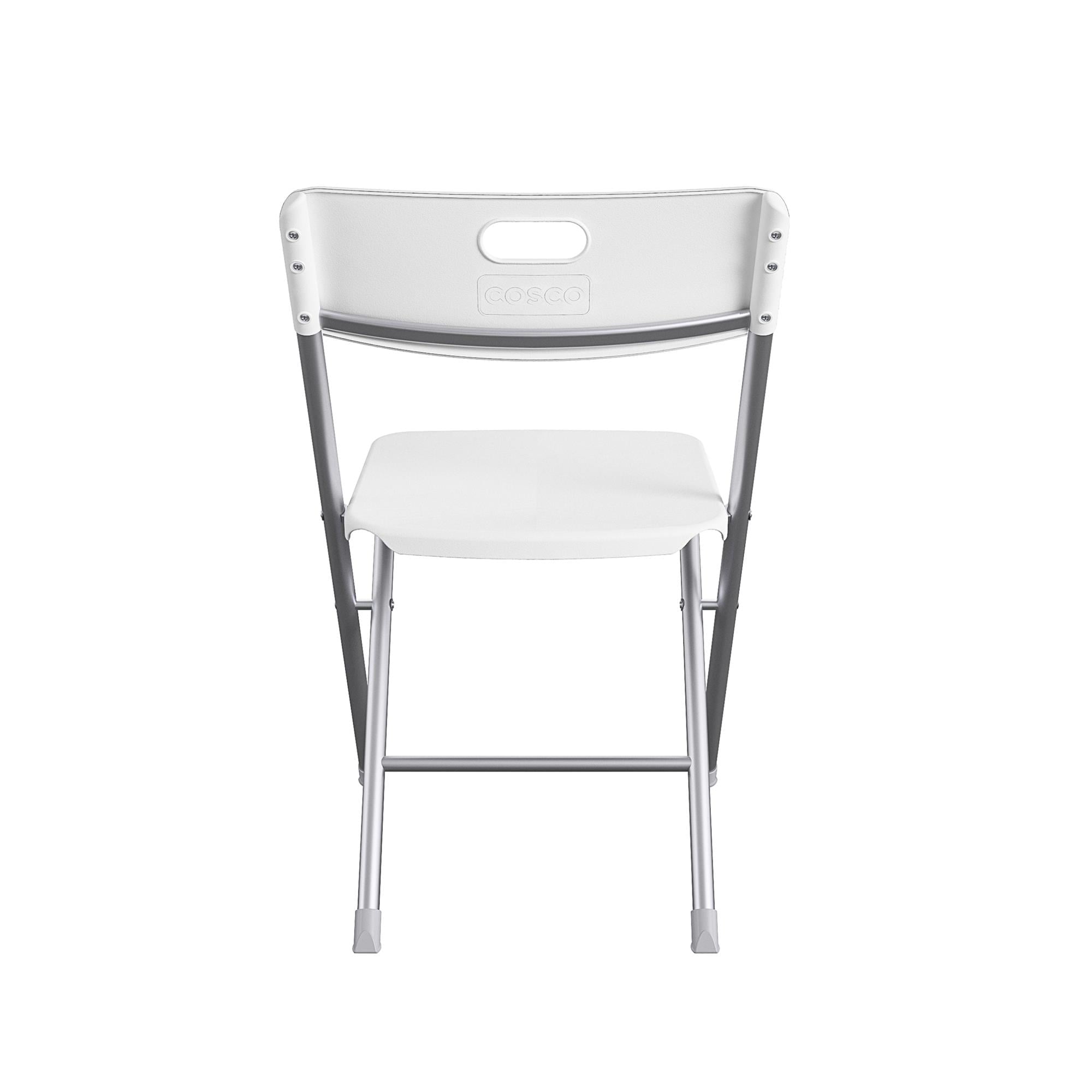 Mainstays Resin Seat & Back Folding Chair, White