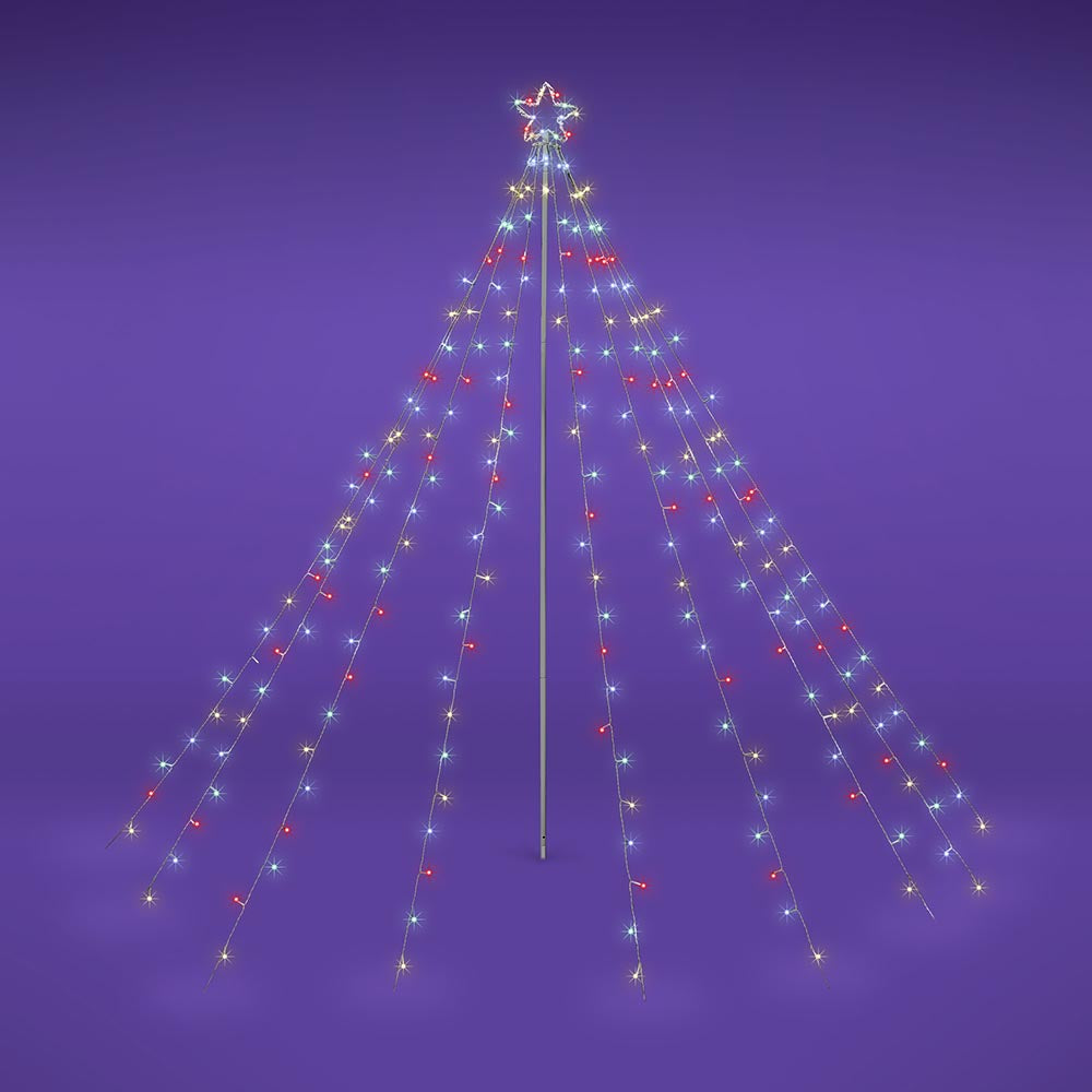 Yescom Christmas Tree Light 9 String Lights with Star & Pole