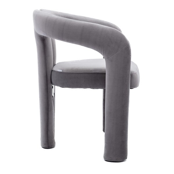 Velvet Upholstered Goat's horn Armless Accent Chair For Living Room