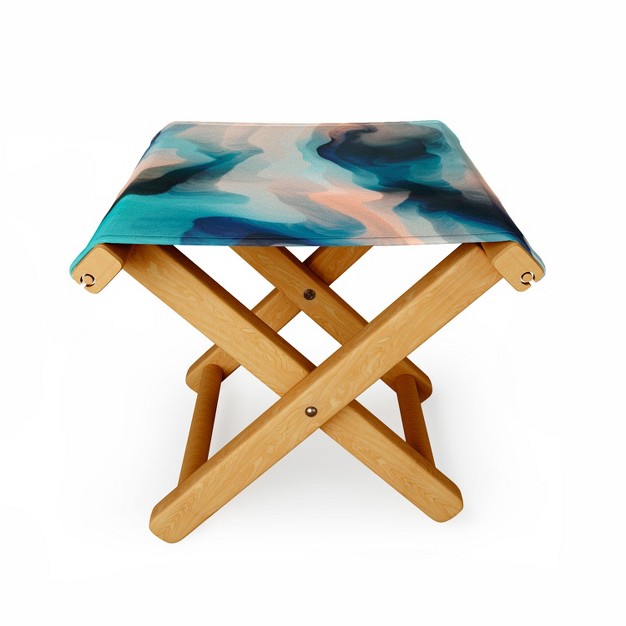 Marta Barragan Camarasa Abstract Tidal Waves Folding Stool Deny Designs