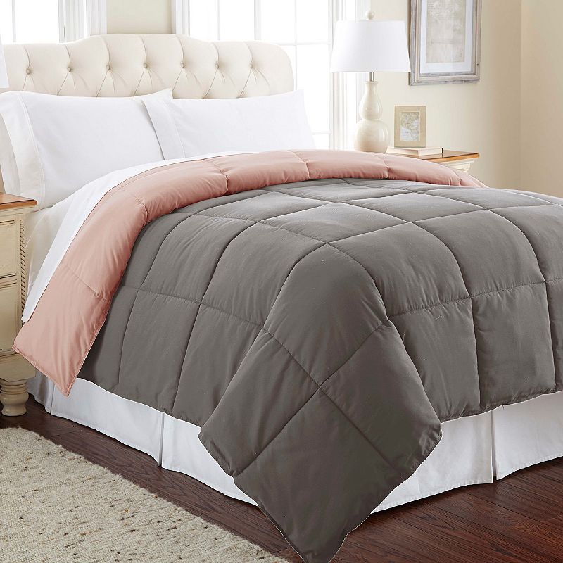 Solid Down-Alternative Reversible Comforter