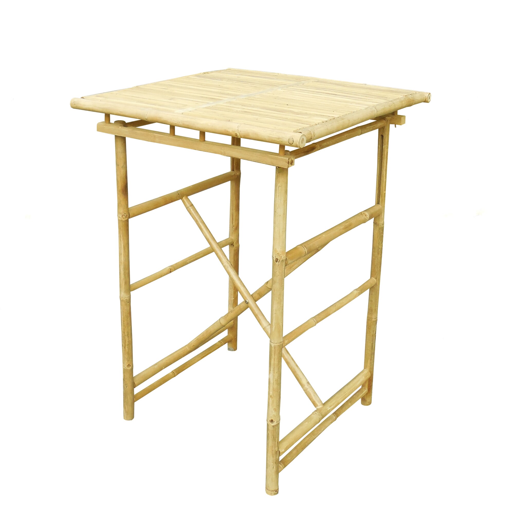 Zew Natural Wood Hand-crafted Square Bar-height Table