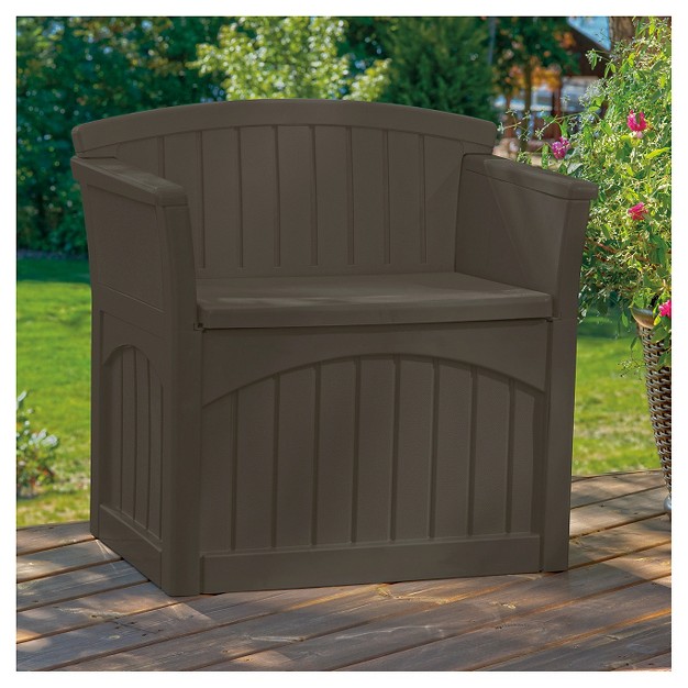 Resin Storage Patio Seat 31 Gallon Java Brown Suncast