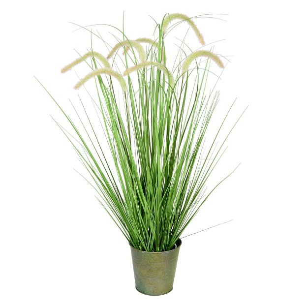 Vickerman Artificial Potted Artificial Grass And Cattails