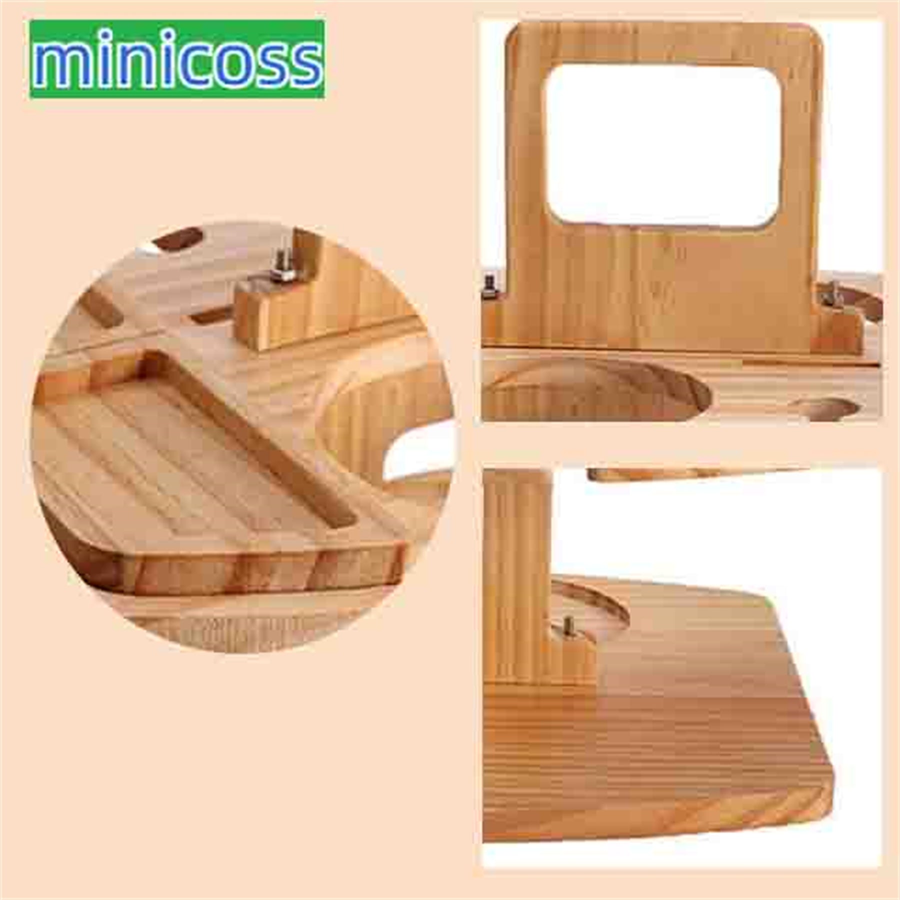 Picnic Table， Portable Wooden Picnic Table with Handle