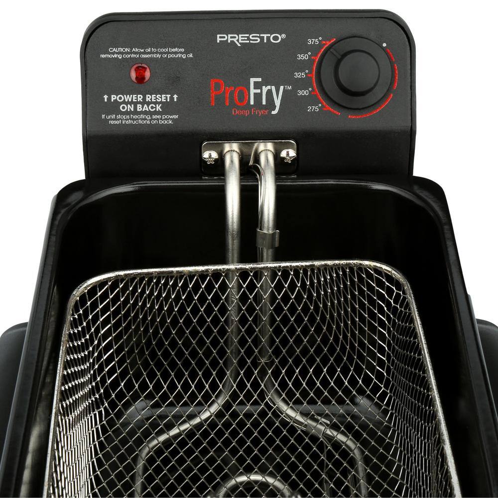 Presto Professional 3.2 Qt. Stainless Steel Deep Fryer with Fry Basket 05461