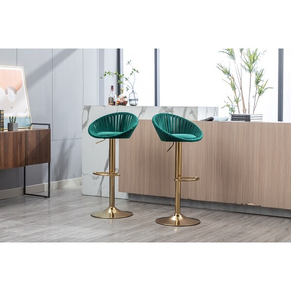 Kitchen Bar Chairs Velvet Bar Stools Set of 2 Barstools - 19.69 *18.11 *38.58