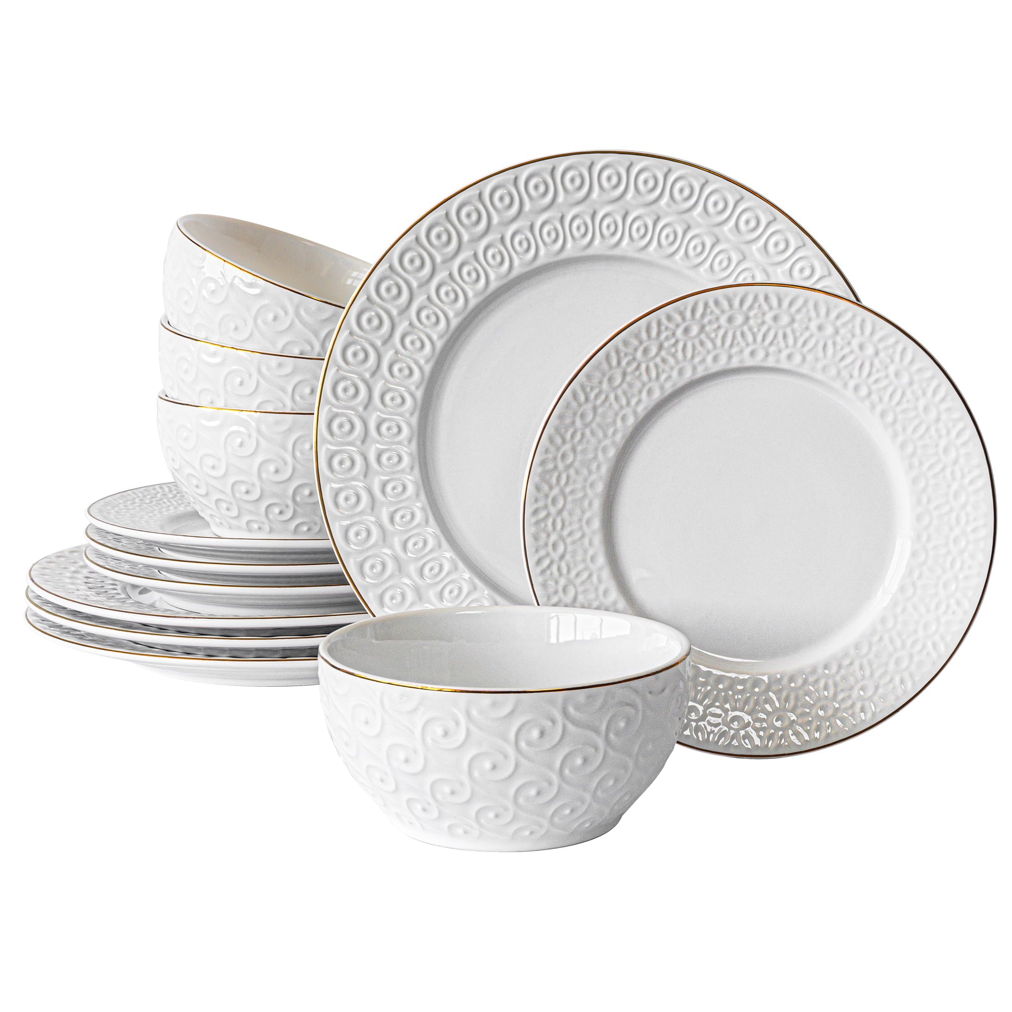 Sofia Home 4 Pack White Stoneware Bowls by Sofia Vergara