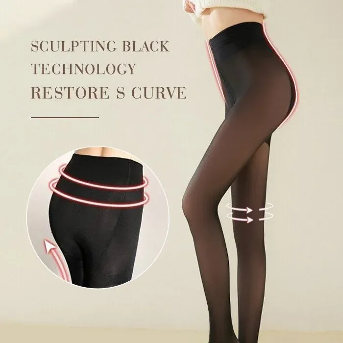 49% OFF🔥🔥-Flawless Legs Fake Translucent Warm Plush Lined Elastic Tights