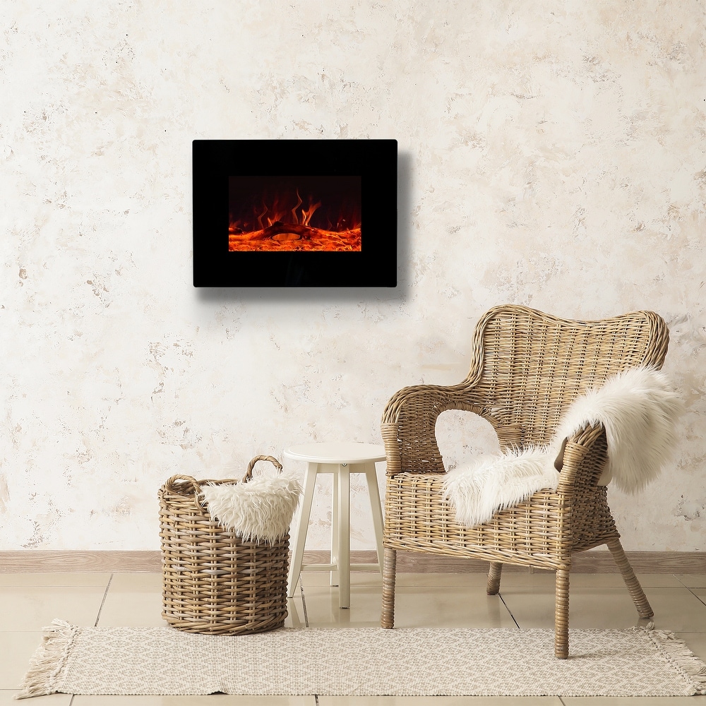 FLAME SHADE Wall Mounted Electric Fireplace Heater with Remote