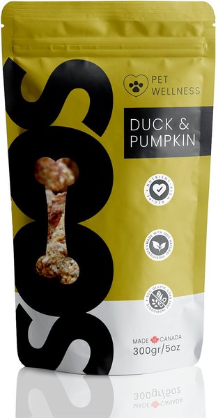 Soos Wellness Duck and Pumpkin Jerky Dog Treats， 4-oz bag