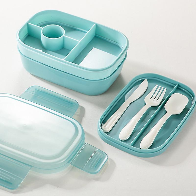 Stackable Bento Box 3 Layers All-in-One Lunch Containers with 8 Compartments for Adults and Kids