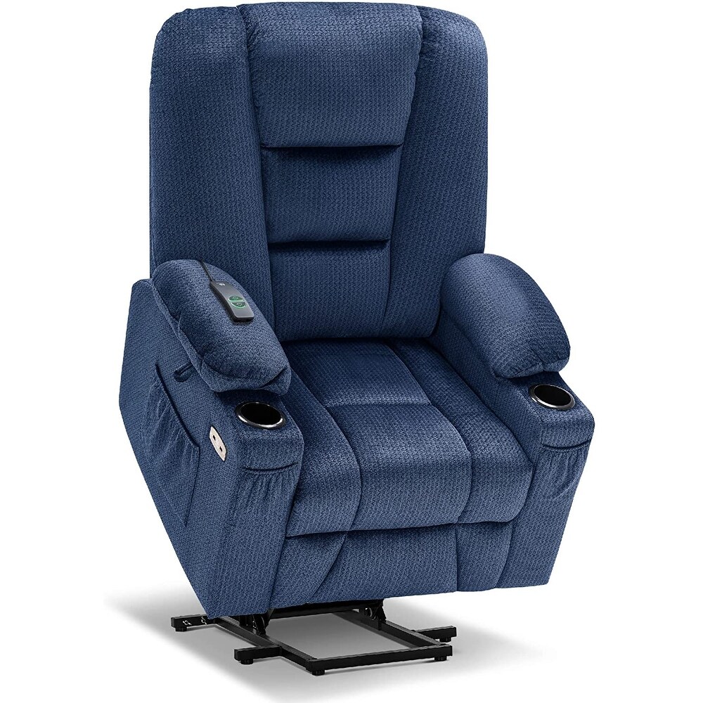 MCombo Large Electric Power Lift Recliner Chair with Massage and Heat for Elderly  Fabric 7549