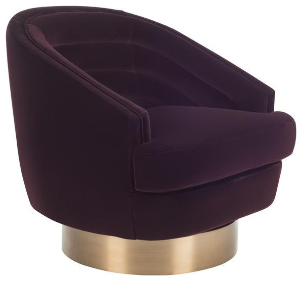 Hamden Swivel Club Chair Giotto Cabernet   Contemporary   Armchairs And Accent Chairs   by V.S.D Furniture  Houzz