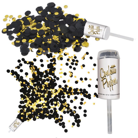 Beistle 59640 BKGD Push Up Confetti Poppers  black...