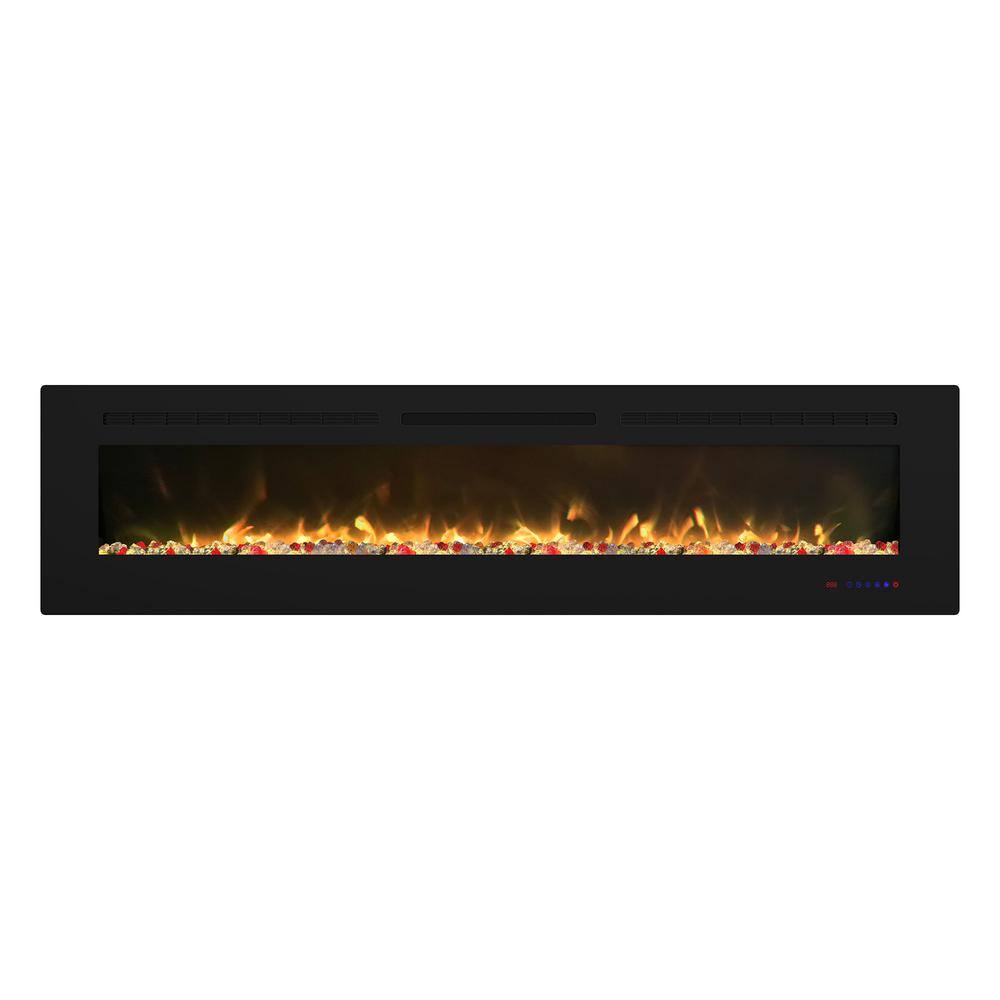 CASAINC 72 in. Built-in and Wall Mounted Electric Fireplace in Black CA-SMD-06