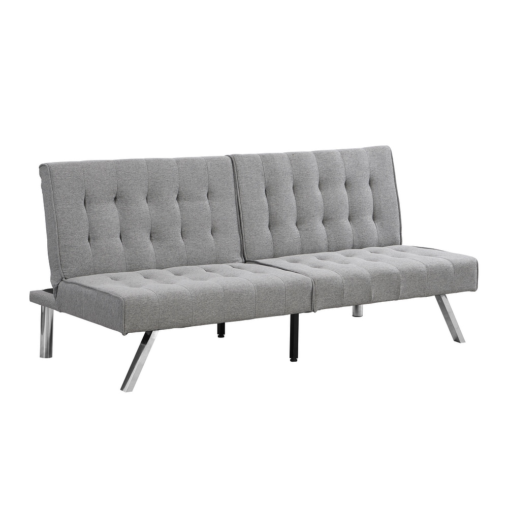 Convertible Sleeper Sofa Memory Foam Futon Couch Bed  Grey