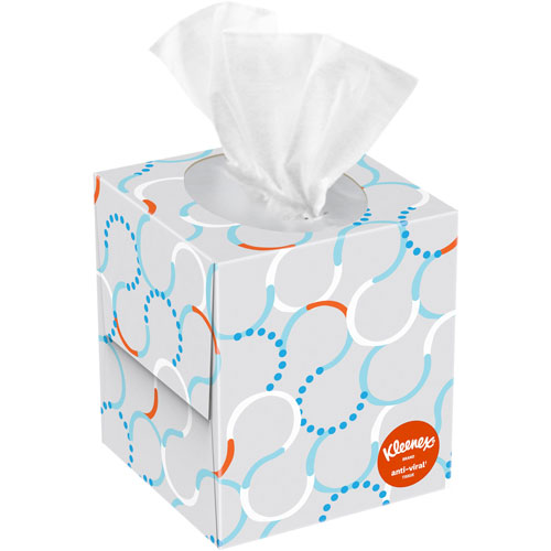 Kimberly-Clark Kleenex Anti-viral Facial Tissue - 3 Ply - White - Anti-viral | Soft - For Face， Business， Commercial - 68 Per Box | KCC54505