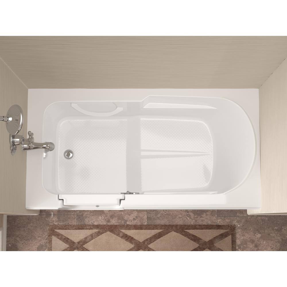 Universal Tubs HD Series 60 in. Left Drain Step-In Walk-In Soaking Bath Tub with Low Entry Threshold in White HDSI3060LWS