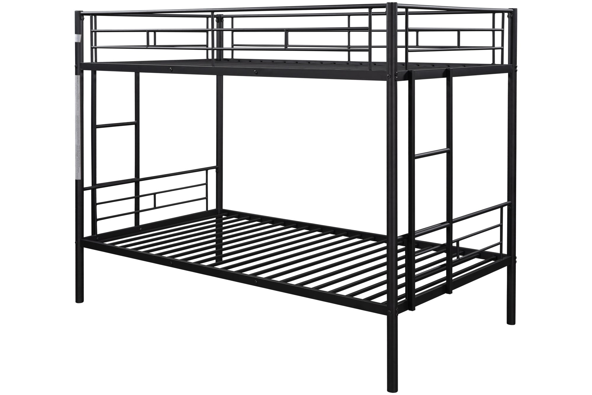 Bunk Bed with Ladder, SESSLIFE Metal Bunk Beds with Guardrail for Boys Girls Toddlers, Black Twin Over Twin Bunk Bed, Kids Bunk Bed for Home Children’s Room, TE838