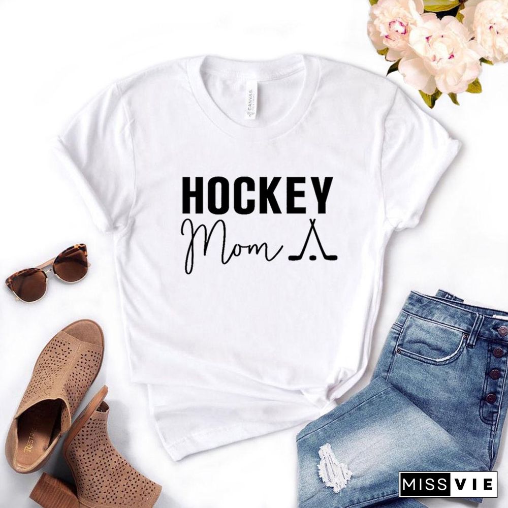 Hockey Mom Print Women Tshirts Cotton Casual FunnyT Shirt For Lady Yong Top Tee Hipster 6 Color NA-816