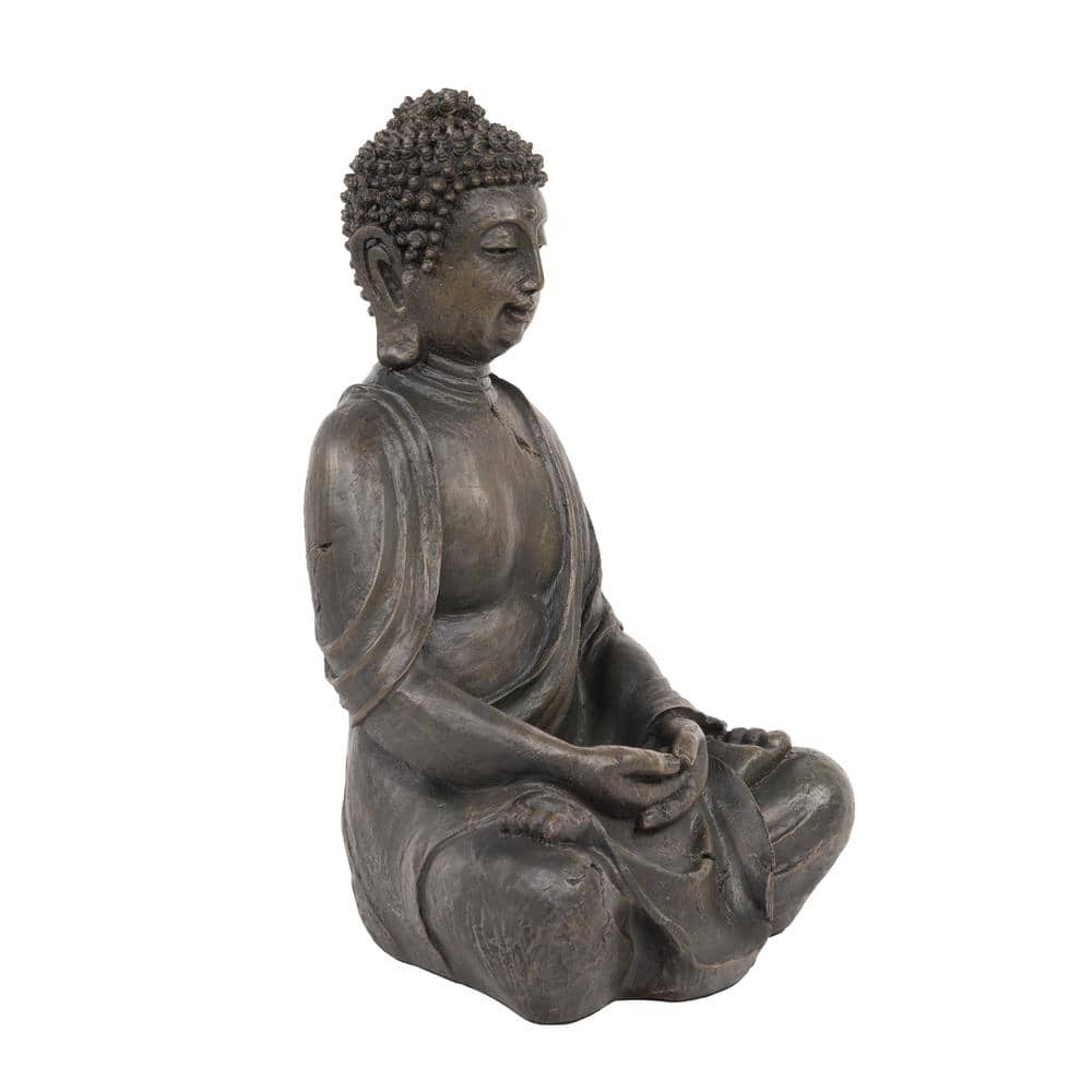 Alpine Corporation 15 in. Tall Indoor/Outdoor Meditating Buddha Statuary Decor GEM170