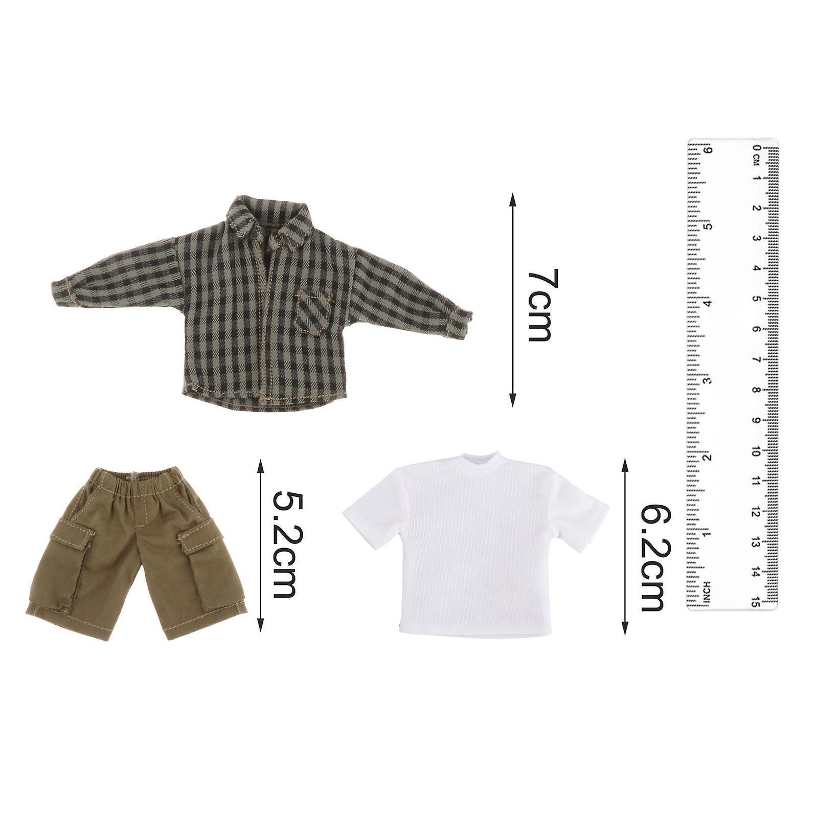 1/12 Scale Shirt T Shirt Pants Set For 6 Inch Doll Model Male Action Figures Green