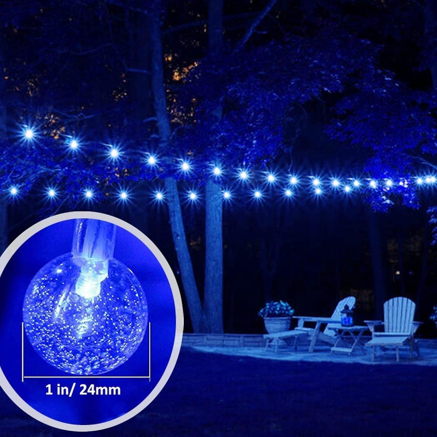 Dexusay 100ft Outdoor Globe String Lights Blue Christmas Lights， 150 Leds Waterproof Plug In Crystal . Patio Lights 8 Modes For Patio Yard Party Dcor