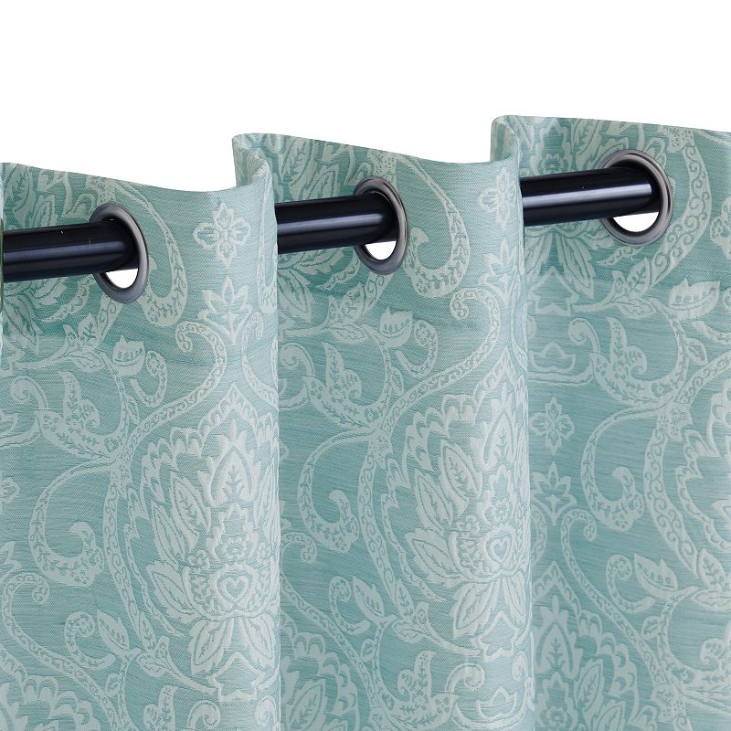 Superior Lotus Jacquard Pair of 2 Window Curtain Panels