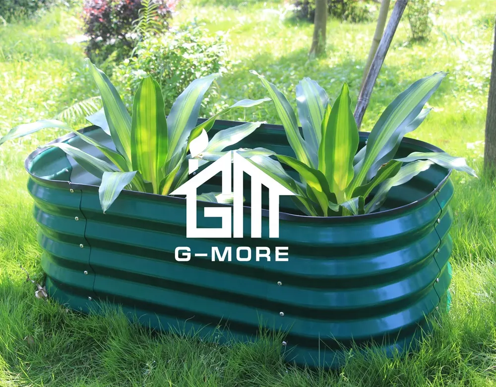 Garden beds metal garden raised beds Galvanized steel oval raised garden planters