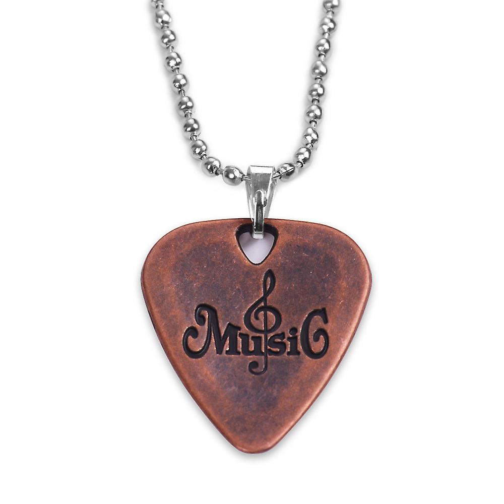 1 Guitar Pick Necklace Red Bronze