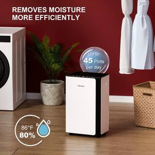 Runesay 45 pt. 4000 sq.ft. Auto Defrost Household Dehumidifier in. White with Drain Hose and Water Tank for Home DHOX45P7141