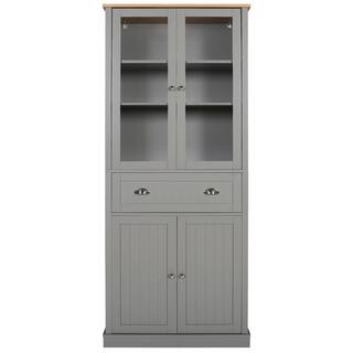 VEIKOUS Gray Wood 29.9 in. W Kitchen Storage Pantry Cabinet Closet with Doors and Adjustable Shelves HP0405-11GY-2