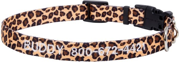 Frisco Leopard Print Polyester Personalized Dog Collar