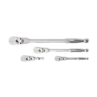 GEARWRENCH 14 in. 38 in. and 12 in. Drive 120XP Flex Handle Ratchet Set (4-Piece) 81230P