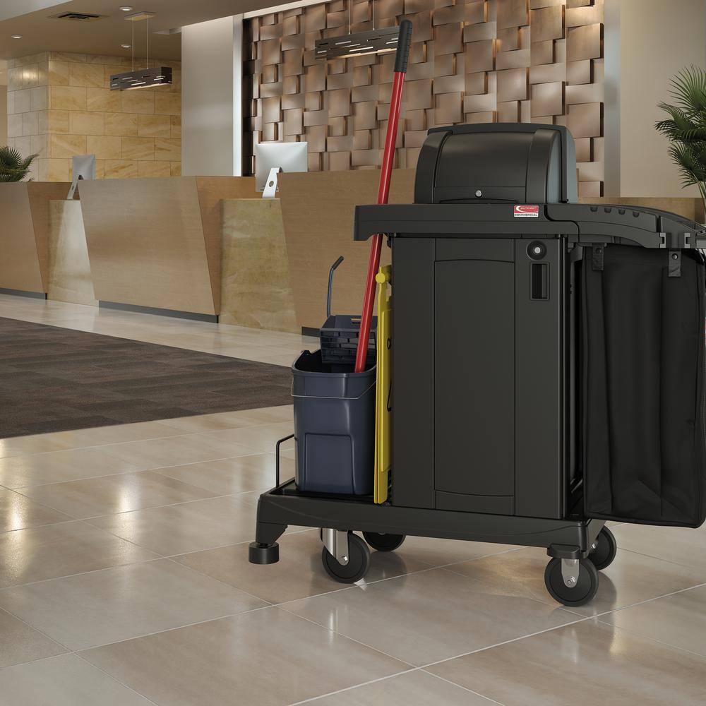 Suncast Commercial Black High-Security Compact CleaningJanitorial Cart CCH255