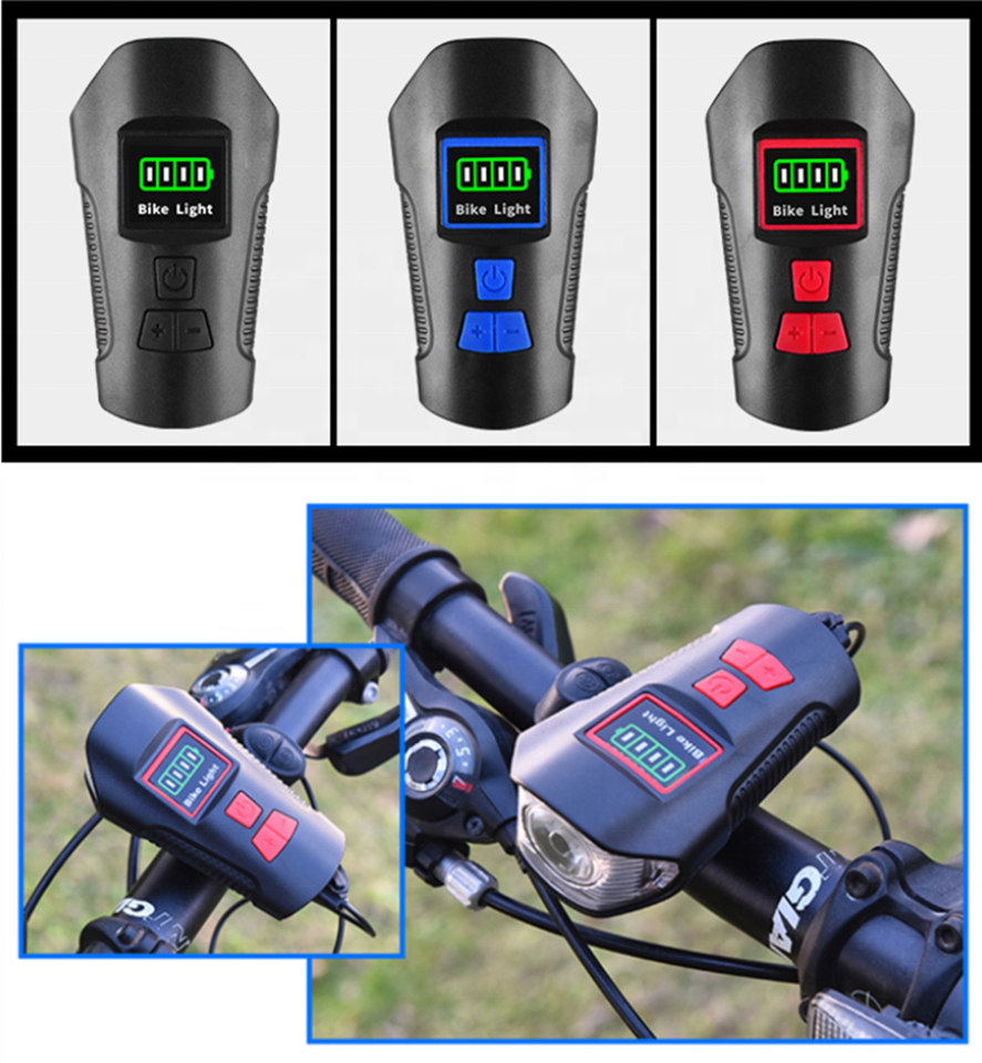 Hot Sale Waterproof Luz de bicicleta Speedometer Bicycle Light With Bike Computer Horn Speaker Rechargeable Cycling Light