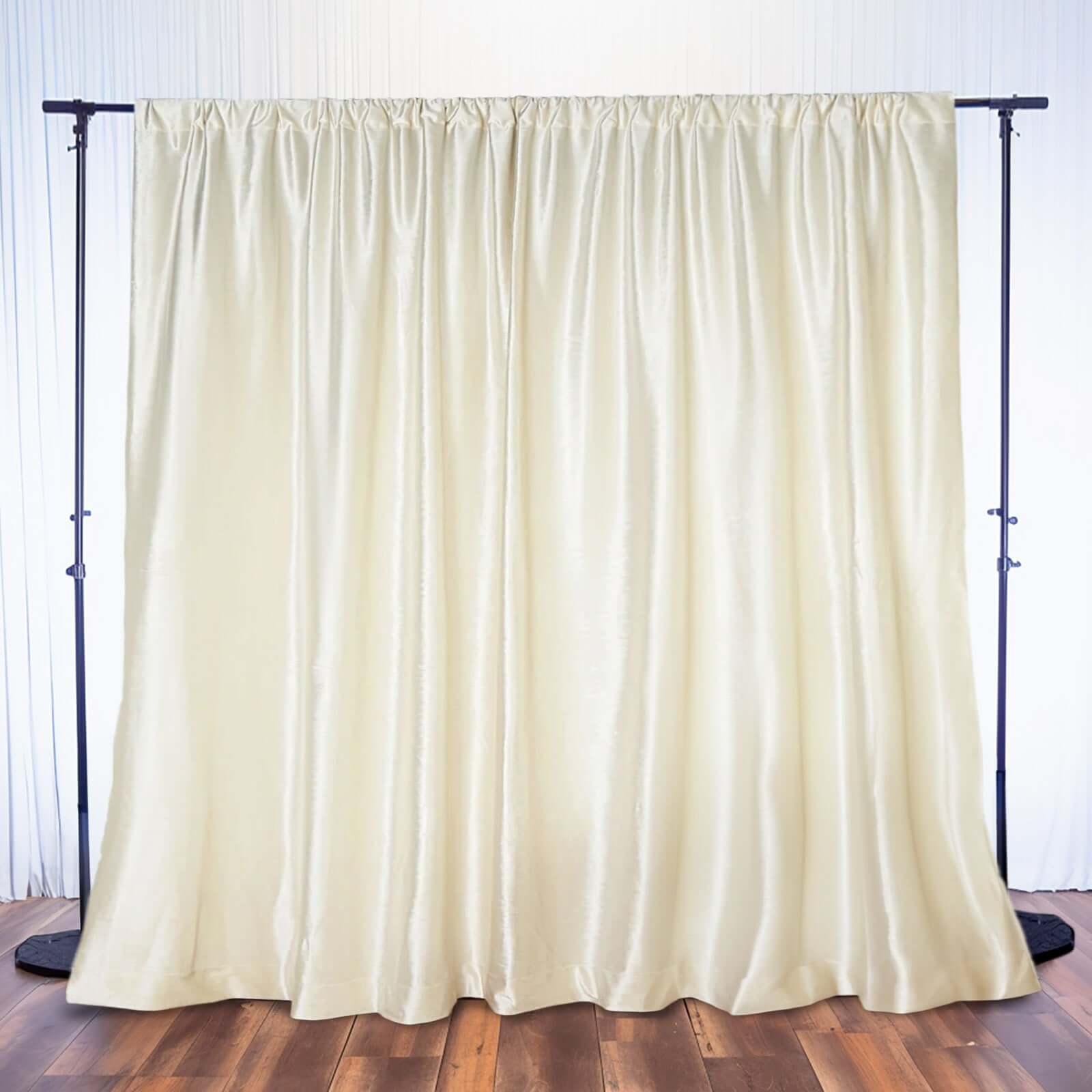 Ivory Premium Smooth Velvet Backdrop Drape Curtain, Privacy Photo Booth Event Divider Panel with Rod Pocket - 8ftx8ft