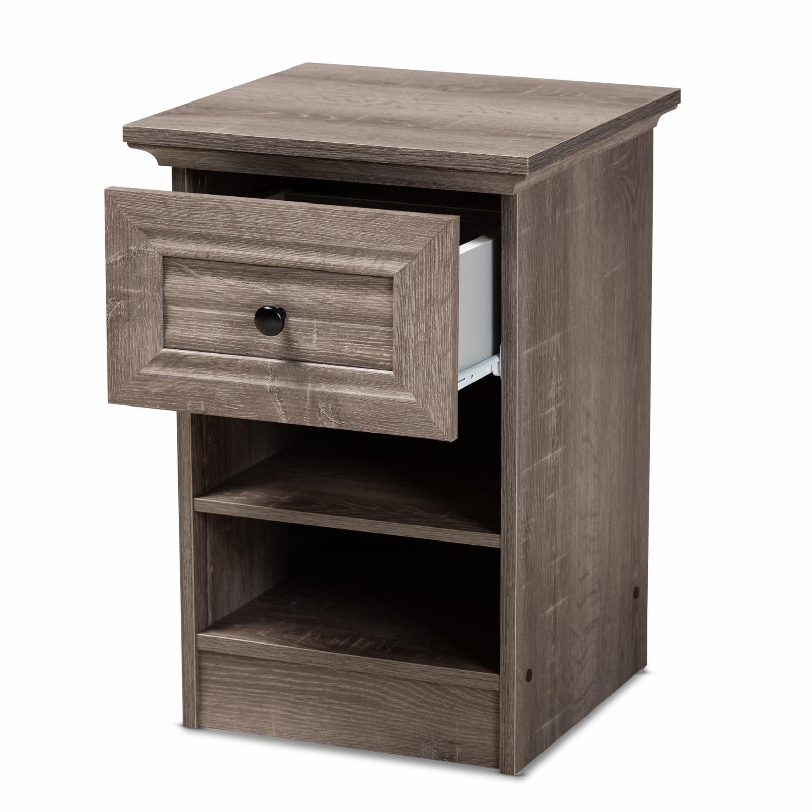 Baxton Studio Dara 1 Drawer Traditional Nightstand