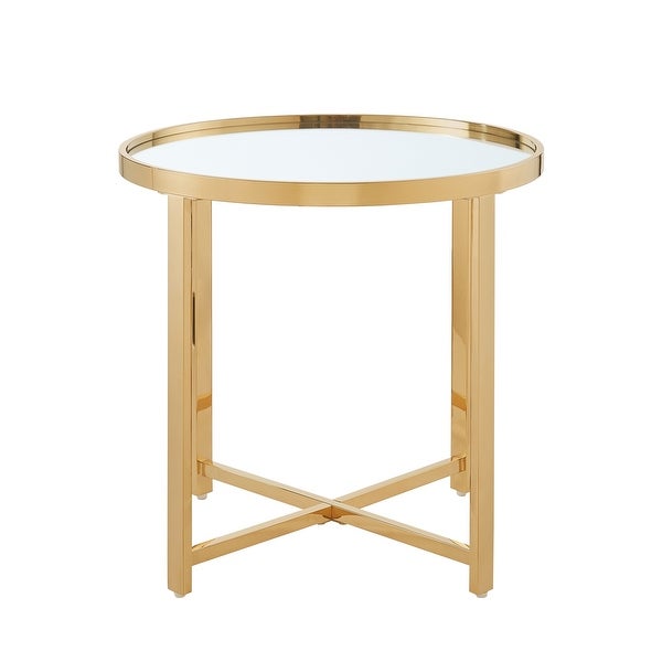 Maxen Mirrored Top End Table