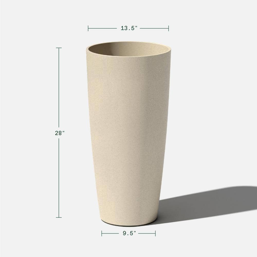 Veradek Selena 28 in. Sand Plastic Pot Planter (2-Pack) SLV28T-2PK