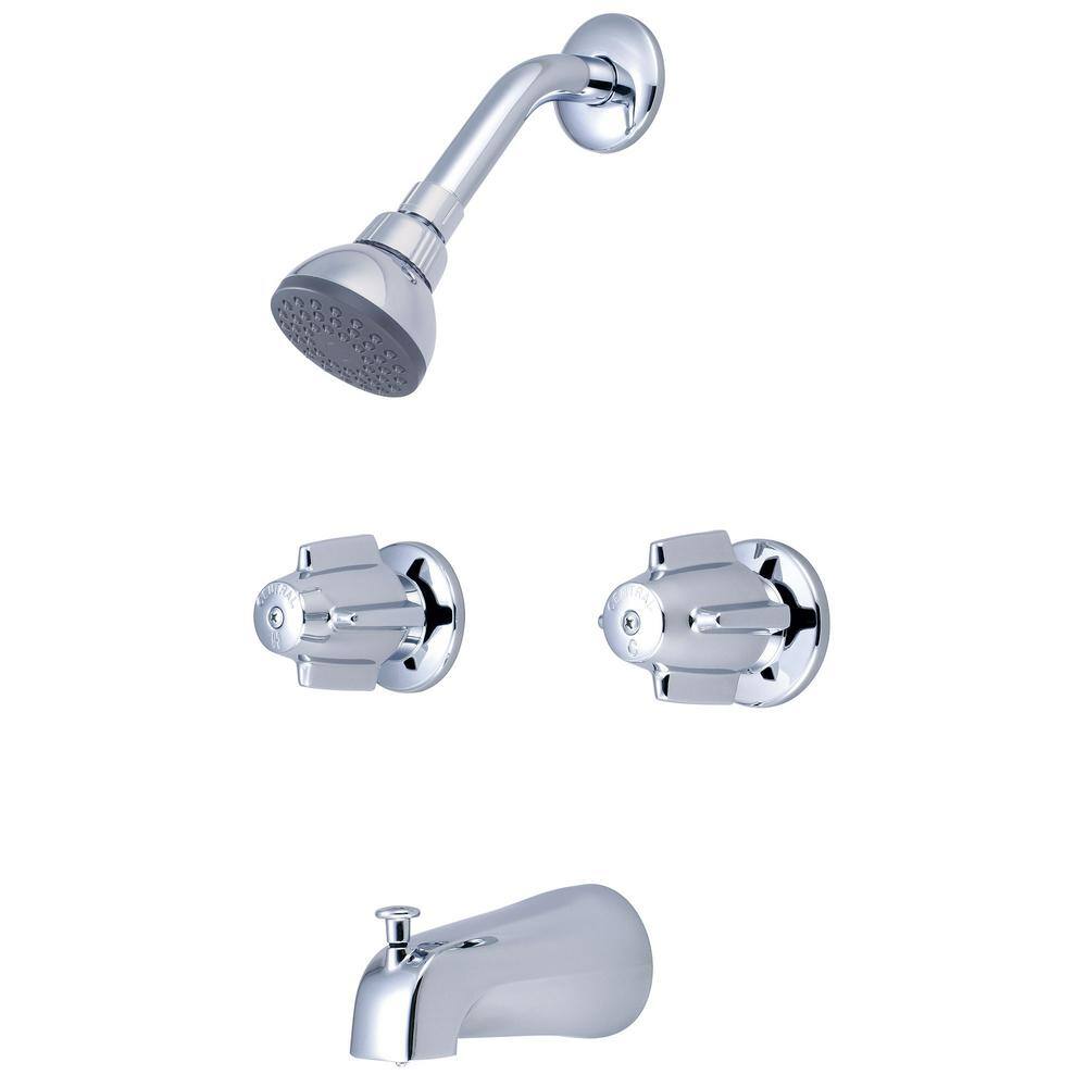 Central Brass 2-Handle 1-Spray Tub and Shower Faucet in Polished Chrome (Valve Included) 897