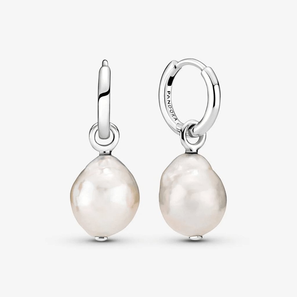 PANDORA  Freshwater Cultured Baroque Pearl Hoop Earrings