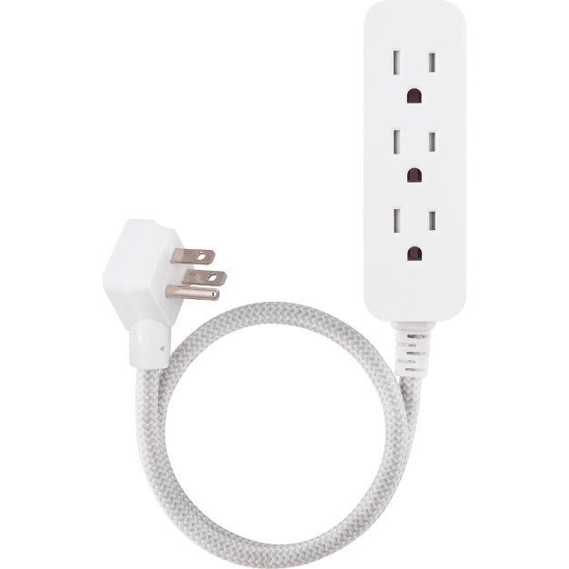 Cordinate 2 x27 3 Outlets Grounded Extension Cord Gray