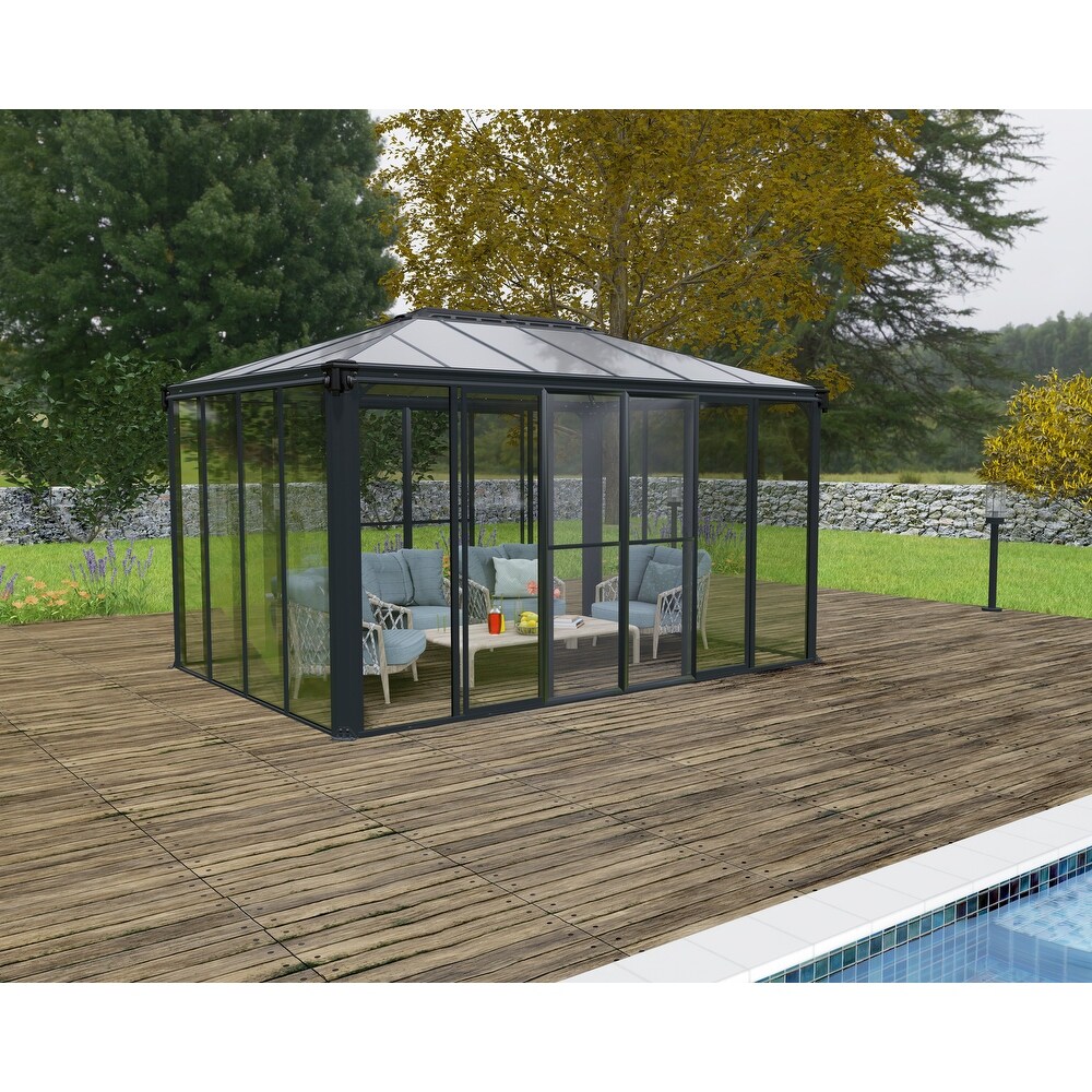 Ledro Gray/Bronze Closed Gazebo / Hot Tub Enclosure and