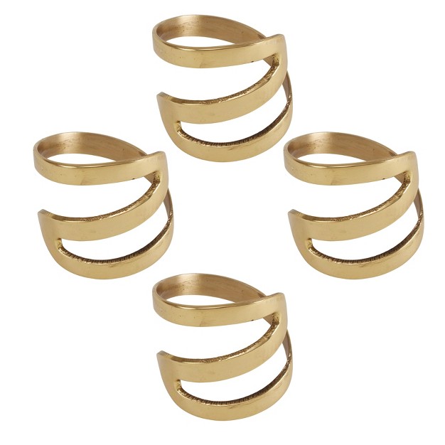 Saro Lifestyle Metal Napkin Rings With Zig Zag Design