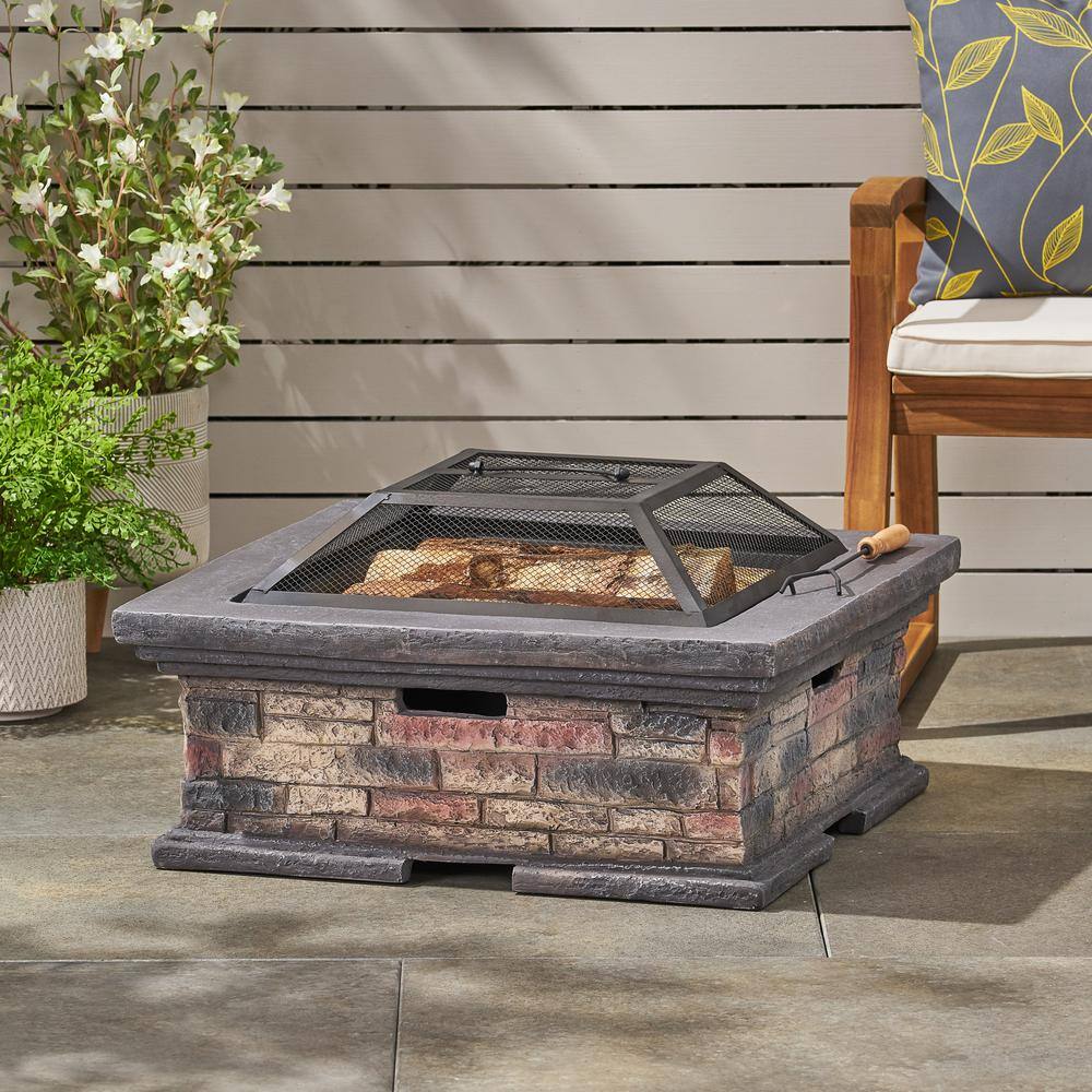 Noble House Ehlen 29 in. Stone Wood Burning Fire Pit 107120