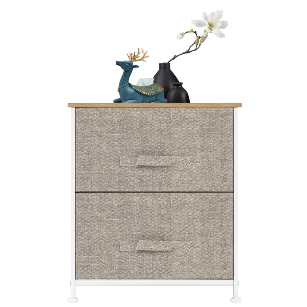 Zimtown Nightstand with 2 Drawers - Bedside Furniture and Accent End Table Chest Linen