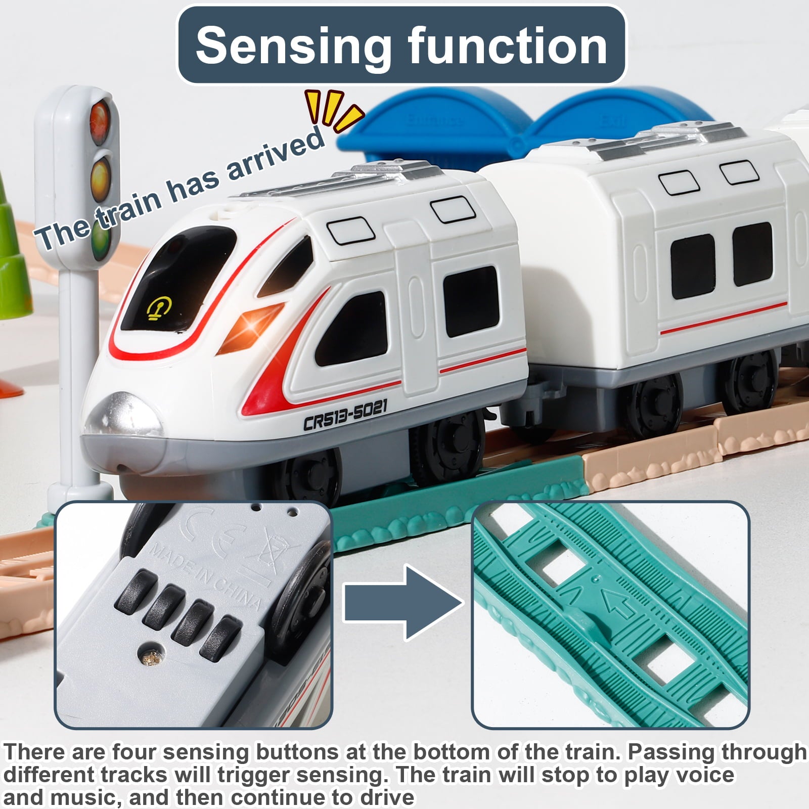 NETNEW Train Set Toys for Boys 3-6 Years Electric Musical Train Tracks Car Toys for Kids Christmas Birthday Gifts